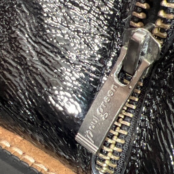 \PAUL GREEN Natick Faux Fur Lined Boot Crinkle Leather Black Women's Sz 6 US - Picture 8 of 11